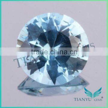 106# round shape light sapphire blue synthetic spinel loose stones