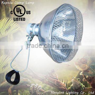 8.5" UL E27 terrarium reptile clip lamp with wire mesh guard