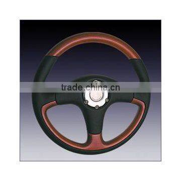 wooden steering wheel