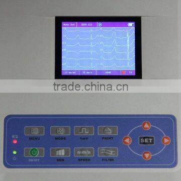 CE and ISO13485 White Color High Resolution TFT Color LCD Portable Digital 3-channel Electrocardiograph photo-4