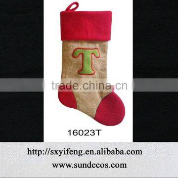 Hot Selling Jute Christmas Stocking