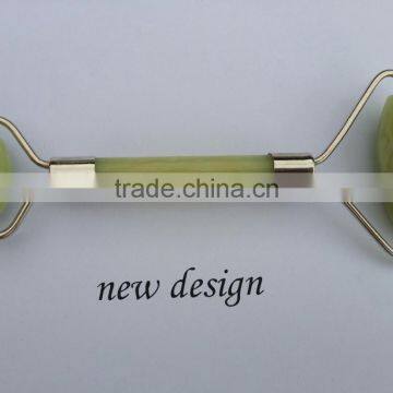 stainless steel frame jade roller ,beauty skin massager, face beauty facial massager