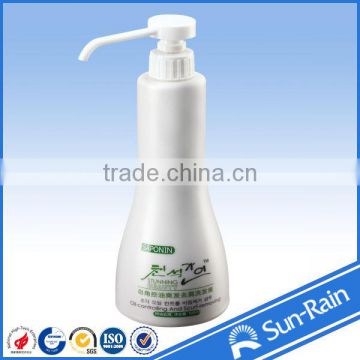 ISO 9001: 500ml of 28/410 closure plastic PE bottles with lotion pump