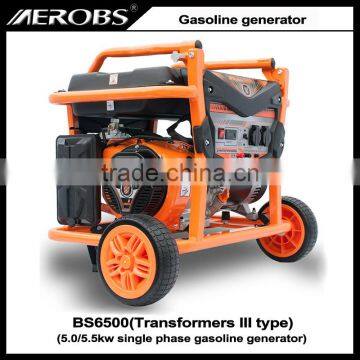 BS6500 5.0 5.5KW single phase recoil start gasoline generator