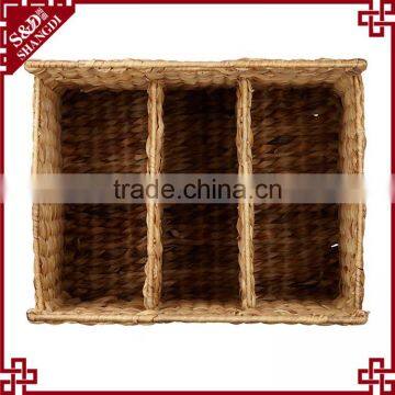 Water Hyacinth Woven Basket With Dividers Trunk Shaped Magazine Holder photo-2