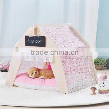 Customized Logo Linen pet teepee tipi tent house bed carrier for sale