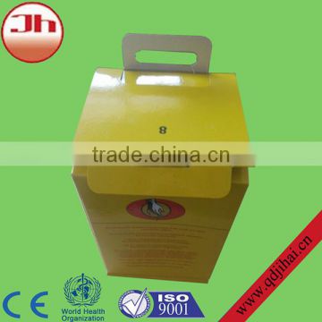 2015 new yellow carboard medical safety box for syringe