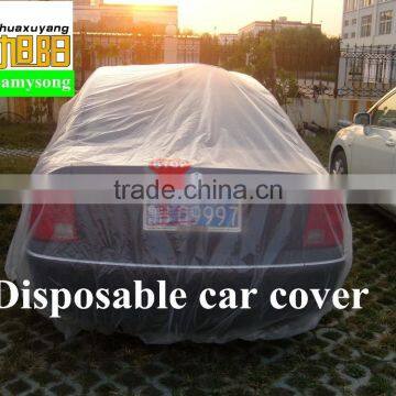 PE Transparent Color Plastic Disposable Car Cover XL# photo-2
