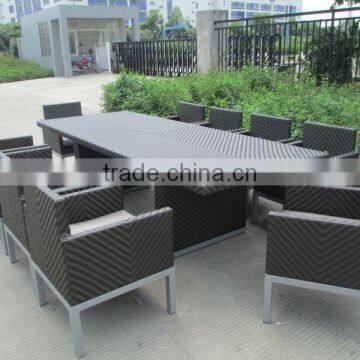 Luxury Garden Furniture Wicker Aluminum Rattan Dining Table and Chair(CF935) photo-3