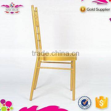 Cheap price Qindao Sinofur Stacking tubular metal hotel chiavari chair