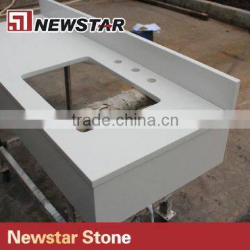 Newstar Pure White Quartz Vanity Tops for Hotel photo-6