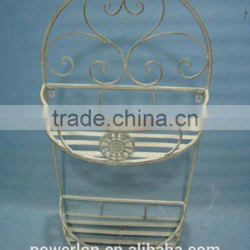 Useful Vintage Metal S/2 Wall Shelf Wall Planter Holder photo-5