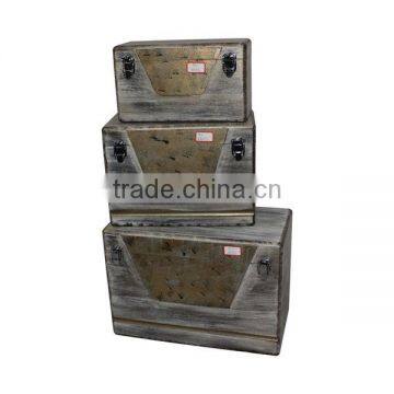 Retro Wooden Cases Set of 3 Wooden Home Decorative Cases Set of 3 Wooden Storage Cases Set of 3