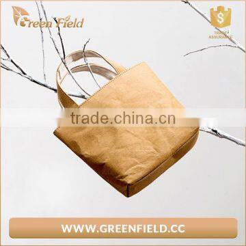 Professional Manufacture OEM Design Washable Kraft Paper Bag Handbag Style Paper Bag photo-3