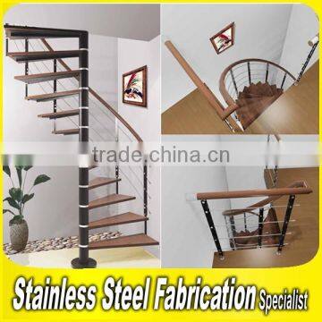 Indoor Stainless Steel Handrail Spiral Staircase Decorative Spiral Stairs