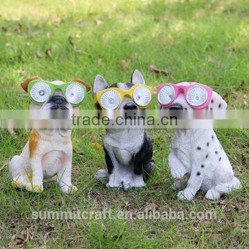 Resin dog animal shaped solar lights outdoor garden