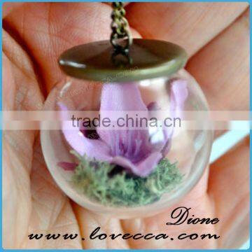 Romantic Elegant Jewelry/ Mini Glass Globe Bottle/ Glass Ball Pendant Necklace photo-5
