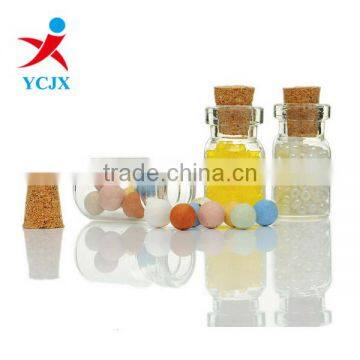 10ML CLEAR ROUND GLASS BOTTLE / GLASS JAR WITH CORK