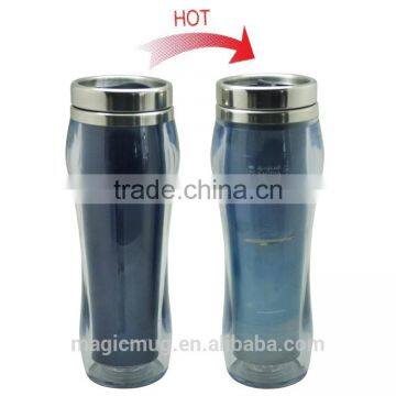 Magic Heat Sensitive Double Layer Stainless Steel Thermal Mug Cup photo-2