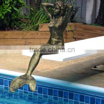 2015 Hot Sale Mordern Home Decor Bronze Cast Iron Mermaid Statue photo-5