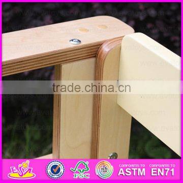 Hot Sell Multifunctional Wooden Table and Chair With Easel,Children Wooden Study Table Chair Set With Drawing Board W08G154B photo-3