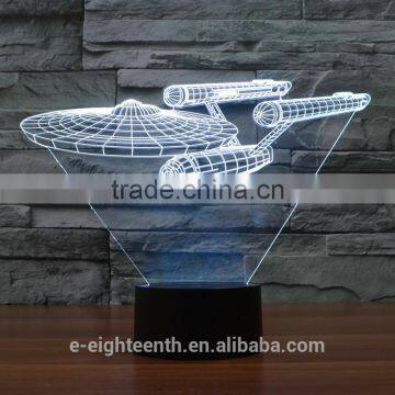 2017 New 3D Illusion Night Light 7 Color Change LED Desk Table Lamp Toys photo-3