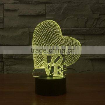 2016 Lovely Fashionable Popular Colorful Acrylic 3D Led Night Light for Girlfriend's Gift photo-2