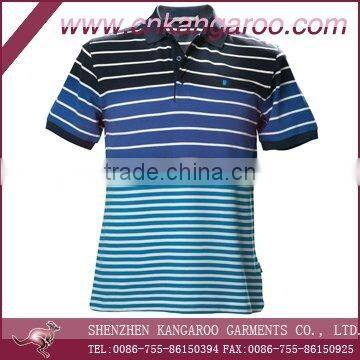 Double mercerized cotton summer Striped golf polo shirts for men