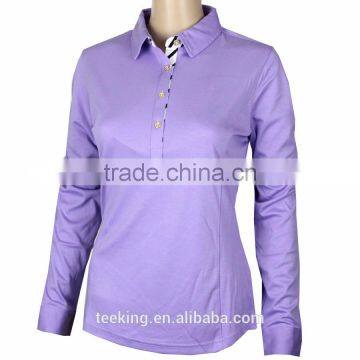 Dry fit custom womens golf polo shirts long sleeve