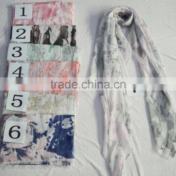 2017 Fashion Spain europe new arrival the latest lady viscose summer scarf print floral