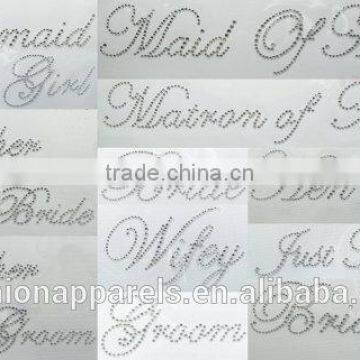 Custom Wedding Words Hot Fix Rhinestone for Clothing photo-2