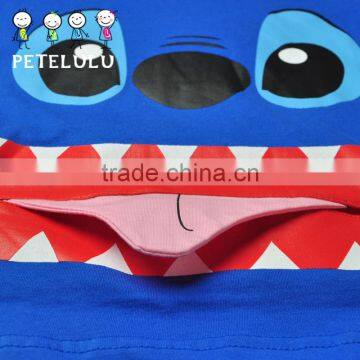 2017 Apparel For Childrens Stick Out Tongue Monster Hooded Summer Boys T Shirt