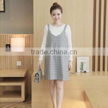 2017 Wholesale Spring Maternity Clothes Autumn Long Sleeve Suspender Dress Suit for Pregnant Women