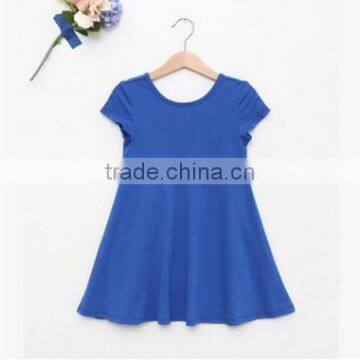 Latest Design Girls Top Soft Summer Dresses Baby Girls Plain Color Little Girl Party Casual Dress Wholesale