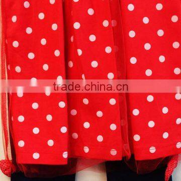 Wholesale Fashion Design Polka Dot Baby Girls Summer Dress Set Knitted 100% Cotton Dress 2 Pcs Set TP-7958 photo-3