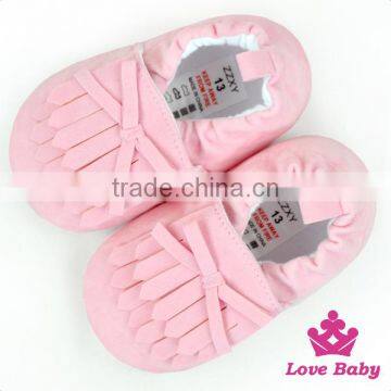 Solid Pink Color Newborn Baby Shoes Girl Fancy Baby Girls Prewalker Shoes Wholesale Kids Shoes Baby Moccasins