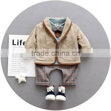S17673A Baby Boys Boutique Clothing Handsome Long Sleeve Sets photo-2