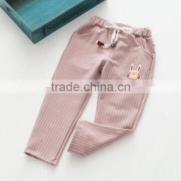 S60643B 2017 Girls Pants Cotton Stripes Cartoon Printing Baby Casual Trousers Children's Clothing photo-2