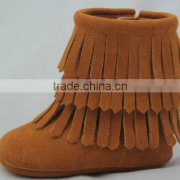 Three Layers Handmade Lovely Soft Sole Moccasins Baby Boots photo-5