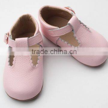 Skidproof Genuine Leather Popular T-bar Baby Leather Shoes Soft photo-2