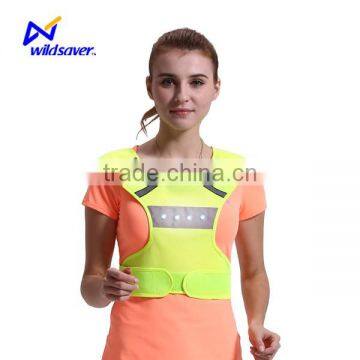 polyester mesh Hi vis fluorescent yellow cool LED vest