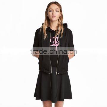 Khaki Green Soft Ribbed Collar Zip Bomber Jacket Womens Thin Coats and Jackets photo-2