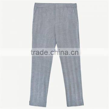 OEM Side Pockets Kinny Herringbone Light Blue Trousers Womens photo-6