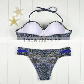 Polyester Bikini Different Size for Choice & Padded Blue Girls Swimwear 59377 photo-2
