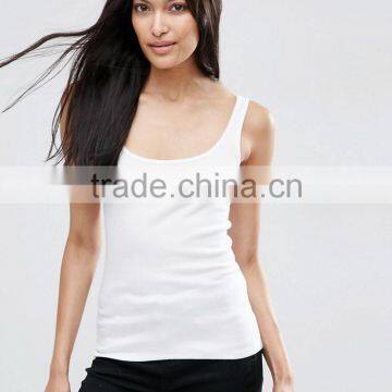 Guangzhou Shandao OEM Wholesale Casual Summer 95% Cotton 5% Spandex Sexy Women White Tight Quick Dry Slim Fit Tank Top photo-2