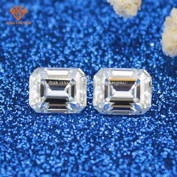 Lab created  2 carat VVS diamond loose with perfect emerald cut 6*8mm moissanite Test Positive