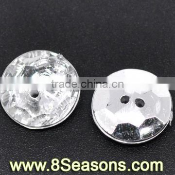 Silver Plated Back 2 Holes Acrylic Sewing Buttons