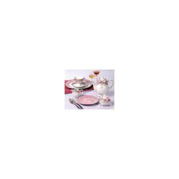 porcelain tea set, tea pot and cups