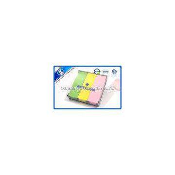 Green / Yellow / Pink  Memo Sticky Notes In Clear PVC Case For Students