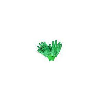 Durable Flexbility Green Nitrile Coating Protective Hand Gloves With Soft Jersey Liner